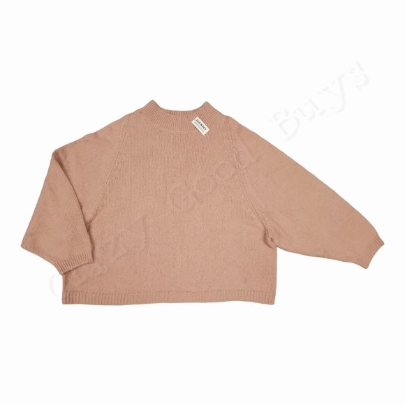 Old Navy Recycled Material Knit Crop Sweater, Relaxed Fit, Dusty Pink, 3X / XXXL - Picture 1 of 3